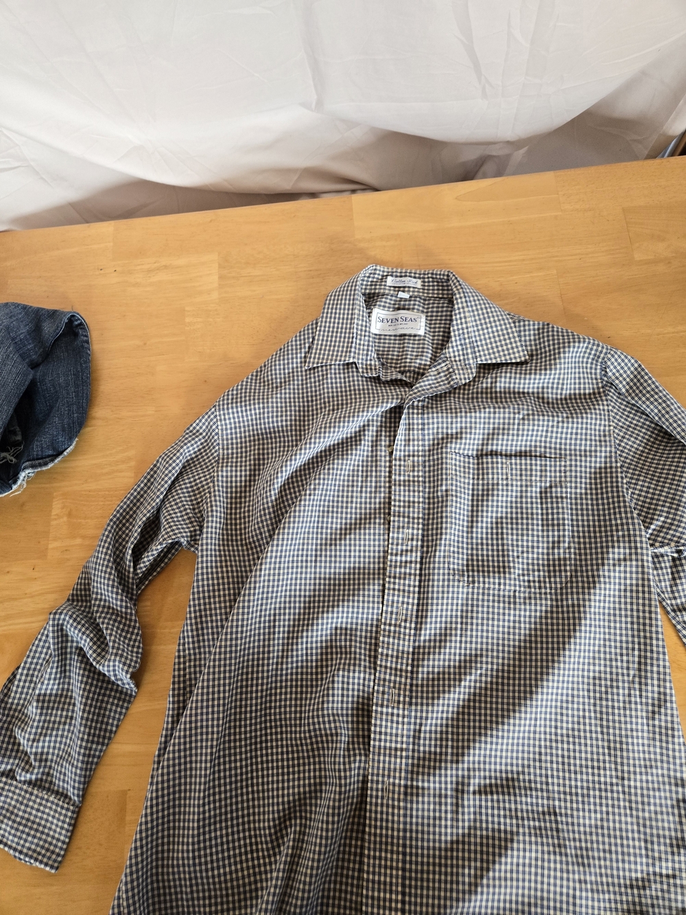 Black & White Gingham Button-Down Shirt